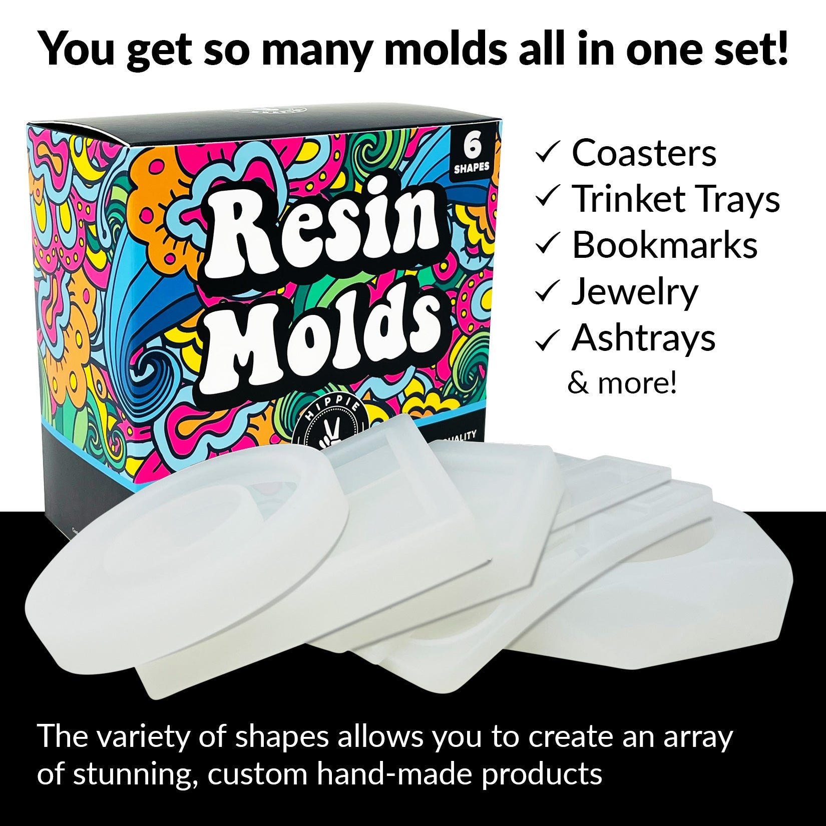 Pendant Molds for Resin, Set of 6