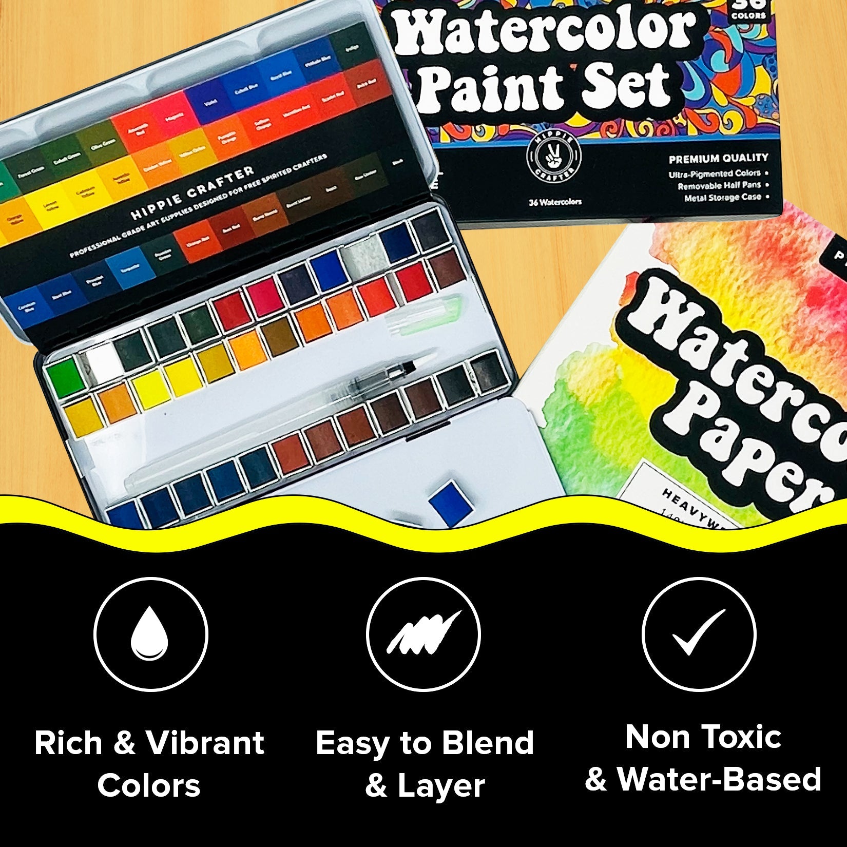 Watercolor Paint Set for Kids - 36 Water Colors Artist Painting Suppli