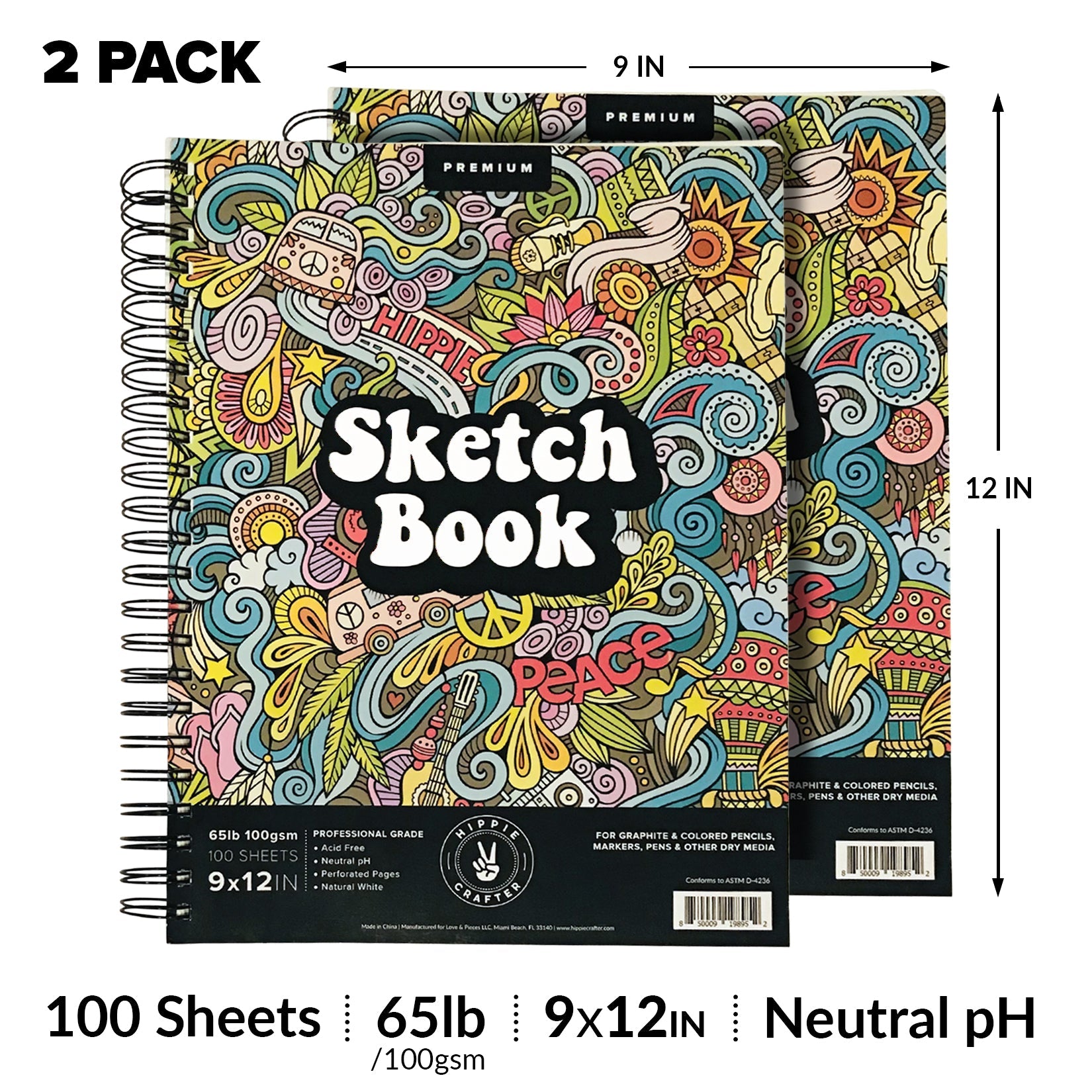 9 x 12 inches Hardcover Sketchbook for Drawing 120 Sheets Spiral Bound  Sketch Pad Premium Art Sketchbook Artistic Drawing Painting Writing