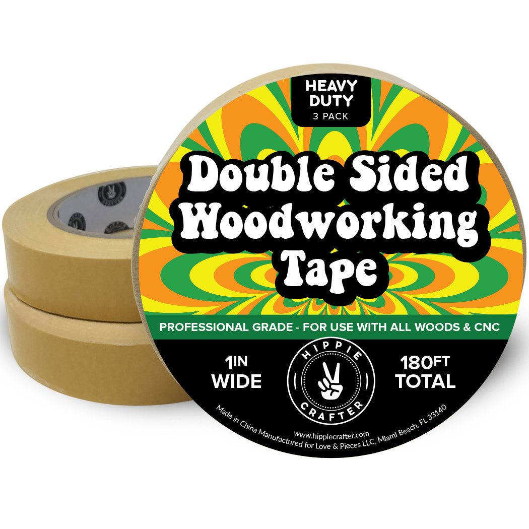 5 Pk Double Stick Tape Double Sided Woodworking Tape Double Sided 1/2 inch  Wide Wood Tape for Woodworkers CNC Machines Routing Templates Strong Heavy  Duty 60 Feet Each (300FT Total)
