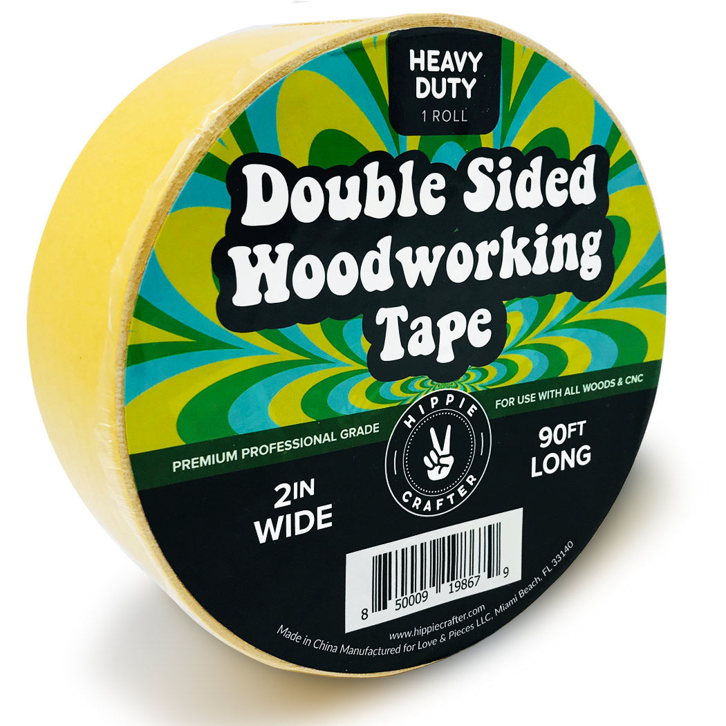 Double Sided Woodworking Tape w/Yellow Backing 2.5 Inches x 36 Yards