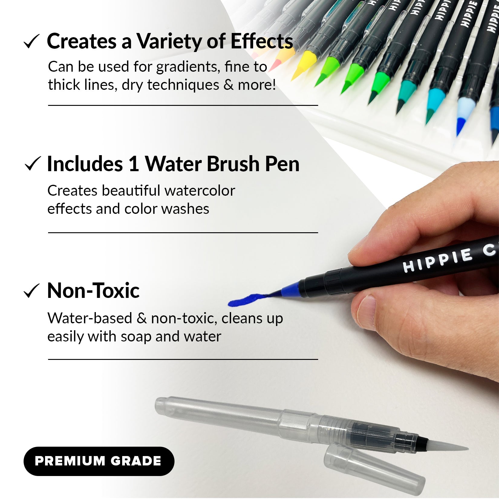 30 Watercolor Real Brush Pens – ArtShip Design
